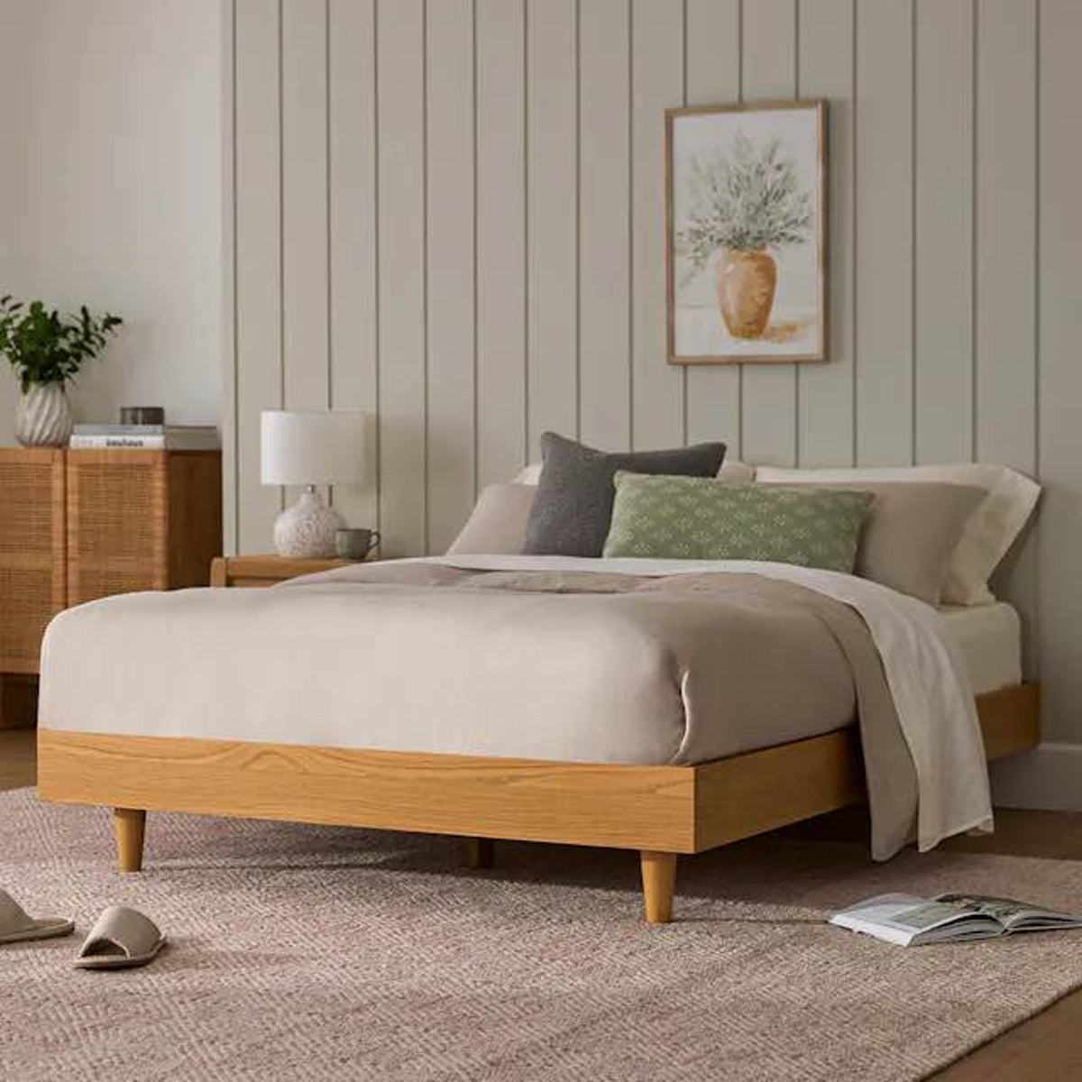 Article | Full Platform Bed Frame | Basi - Oak | $349 Retail Open Box - Delivery Available