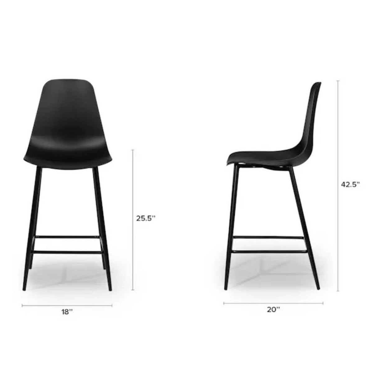 Set of 4 Article Svelti Counter Stools – Pure Black – New Open Box - Delivery Available