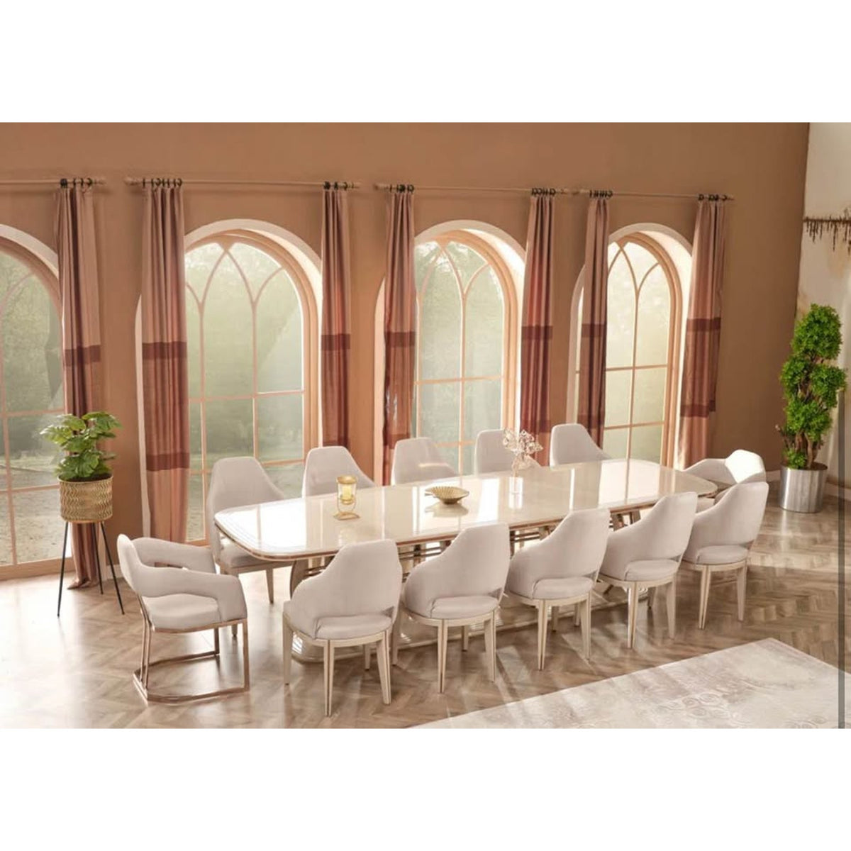 13-Piece Oversized Dining Set – Seats 12 – Retail $8,499 – Delivery Available