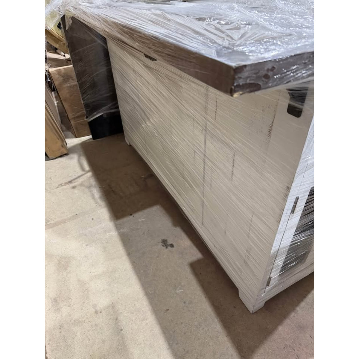Large Farmhouse Kitchen Island with Sliding Barn Doors & Storage - Delivery Available