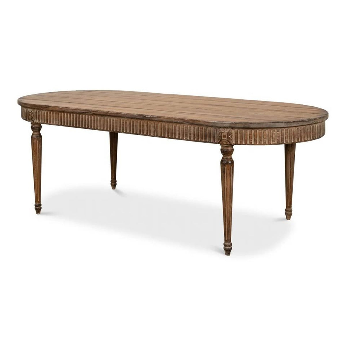 Sarreid Solid Pine Oval Dining Table | Farmhouse Pedestal Table $4k Retail - Open Box Delivery Avail