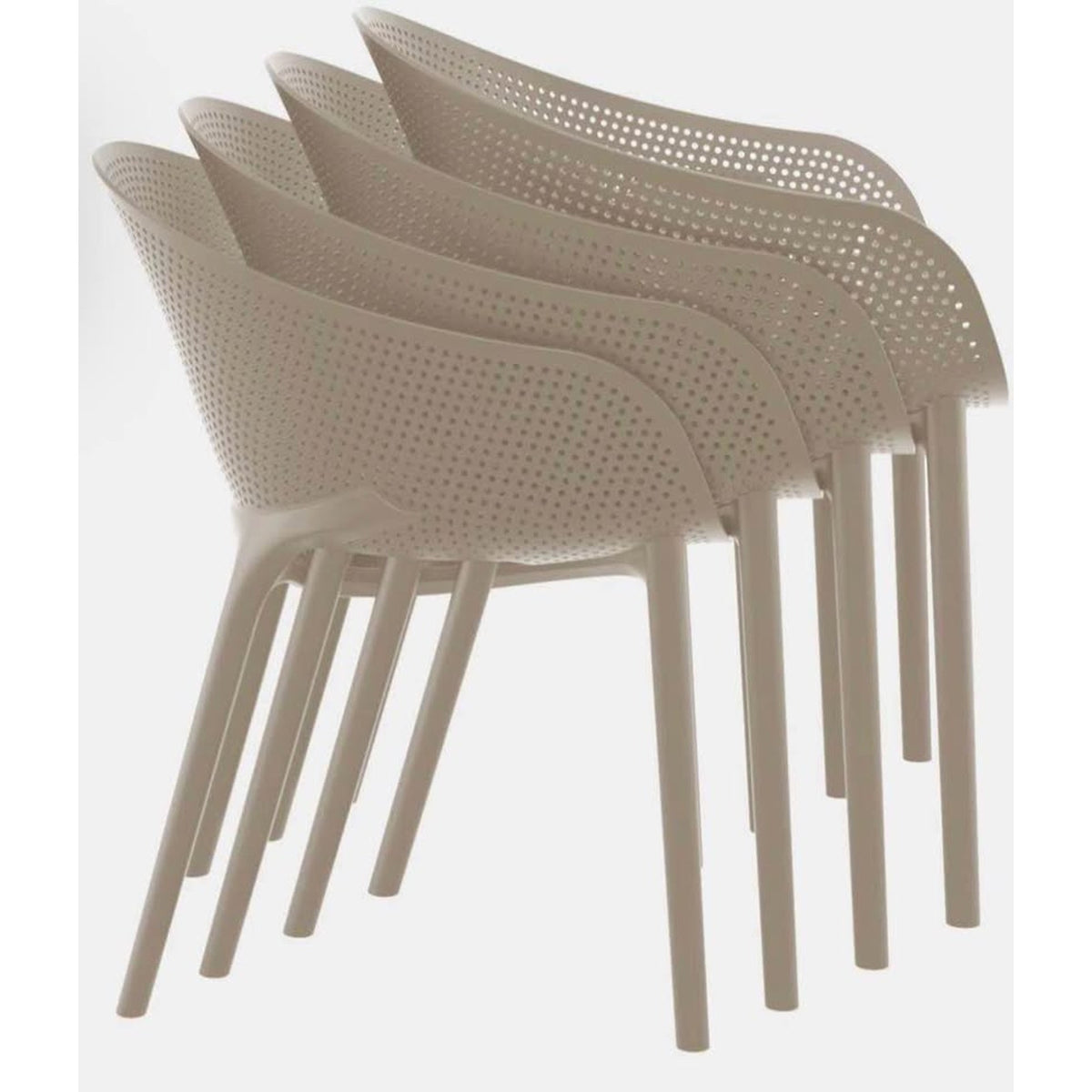Allmodern Outdoor Patio Set 7pcs - Taupe/Sand Color - 6 Stackable Chairs - $1600 Retail - Delivery