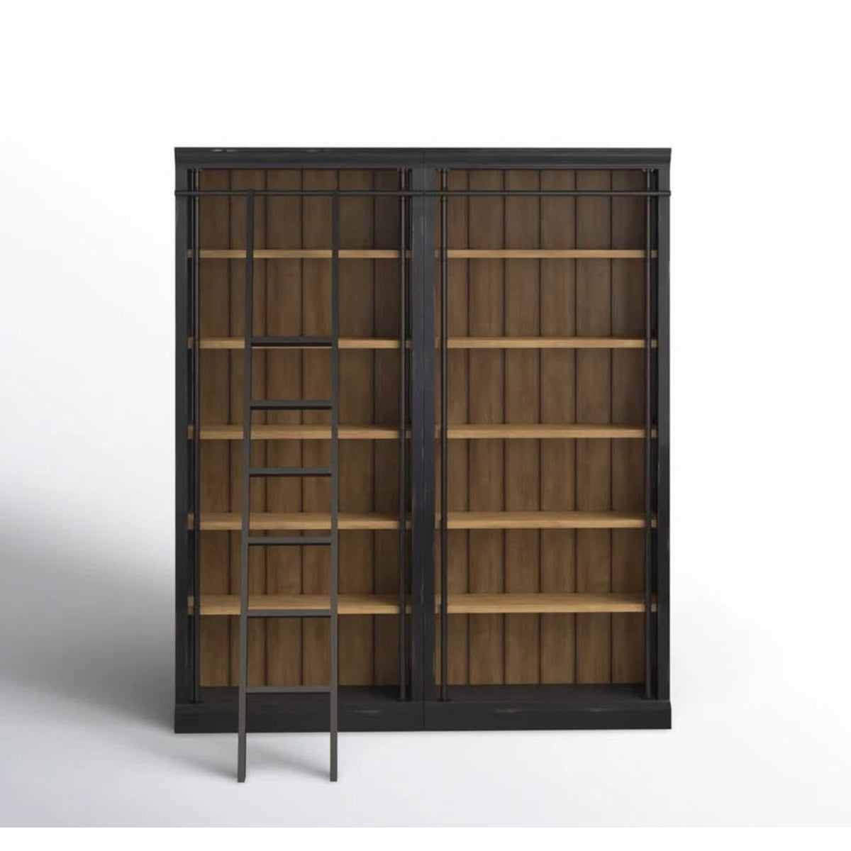 Birch Lane Lorna Bookcase Set + Rolling Ladder | Retail $5,342 | New Open Box Delivery Available