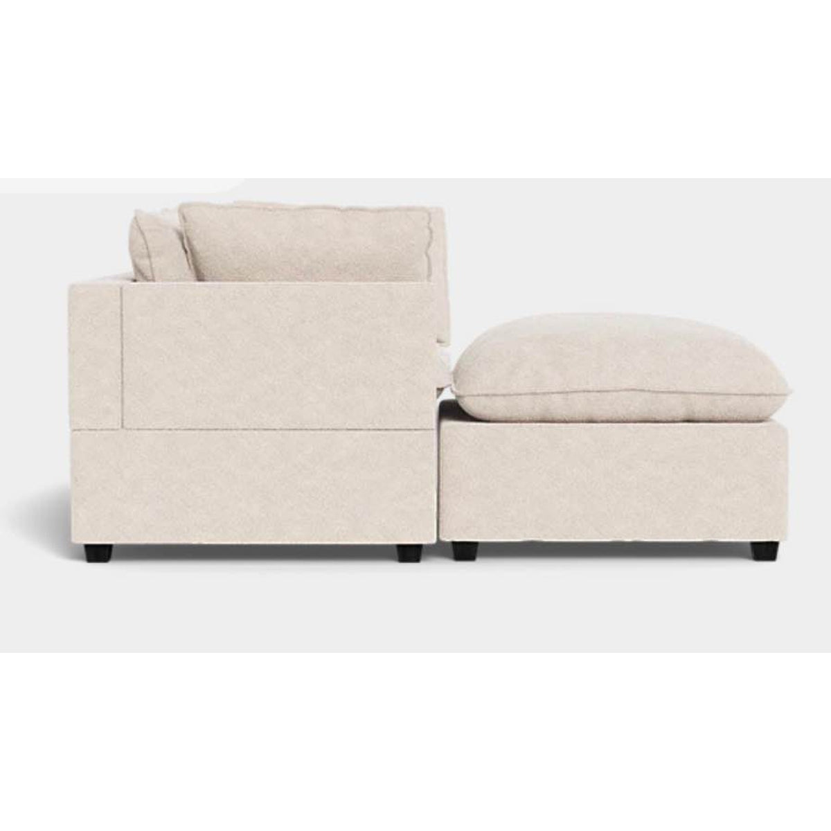 Albany Park Kova Pillow Cushion Sofa + Ottoman | Alabaster Performance Bouclé | 86” Delivery Avail