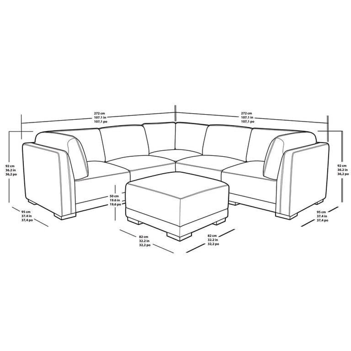 New open-box Costco Belize 6-Piece Fabric Modular Sectional in Brown - Delivery Available