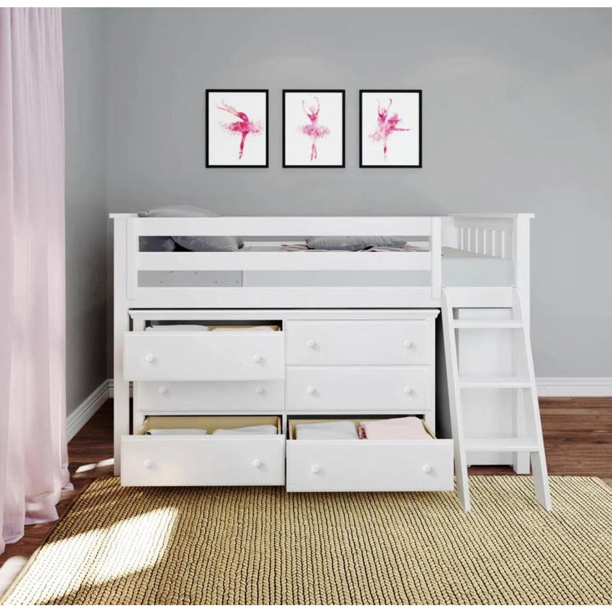 Twin Solid Wood Loft Bed w/ Dresser & Bookcase – $1,999 Retail – Open Box – Delivery Available
