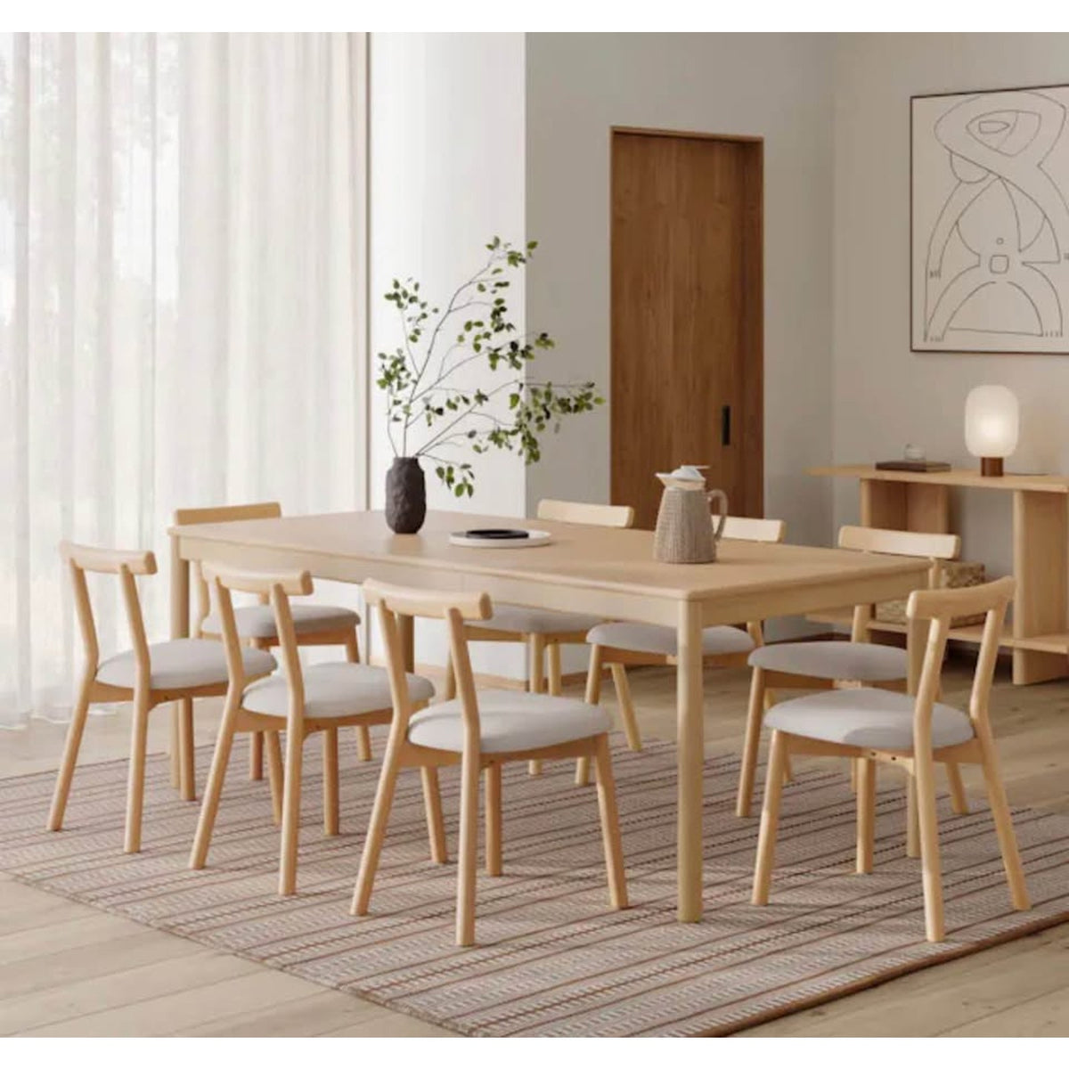 Article Heidi 62”–82.75” Extendable Dining Table – White Oak Open Box $900 Retail Delivery Available