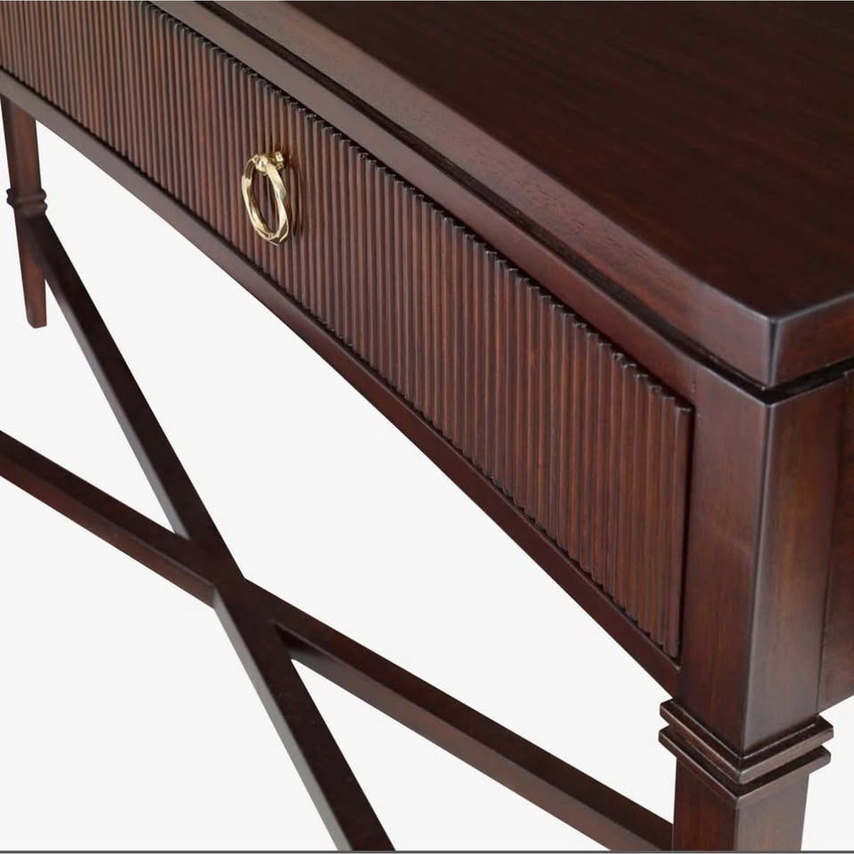 New Ambella Home Collection 60” Console Table - Walnut $3100 Retail “open box” Delivery Available