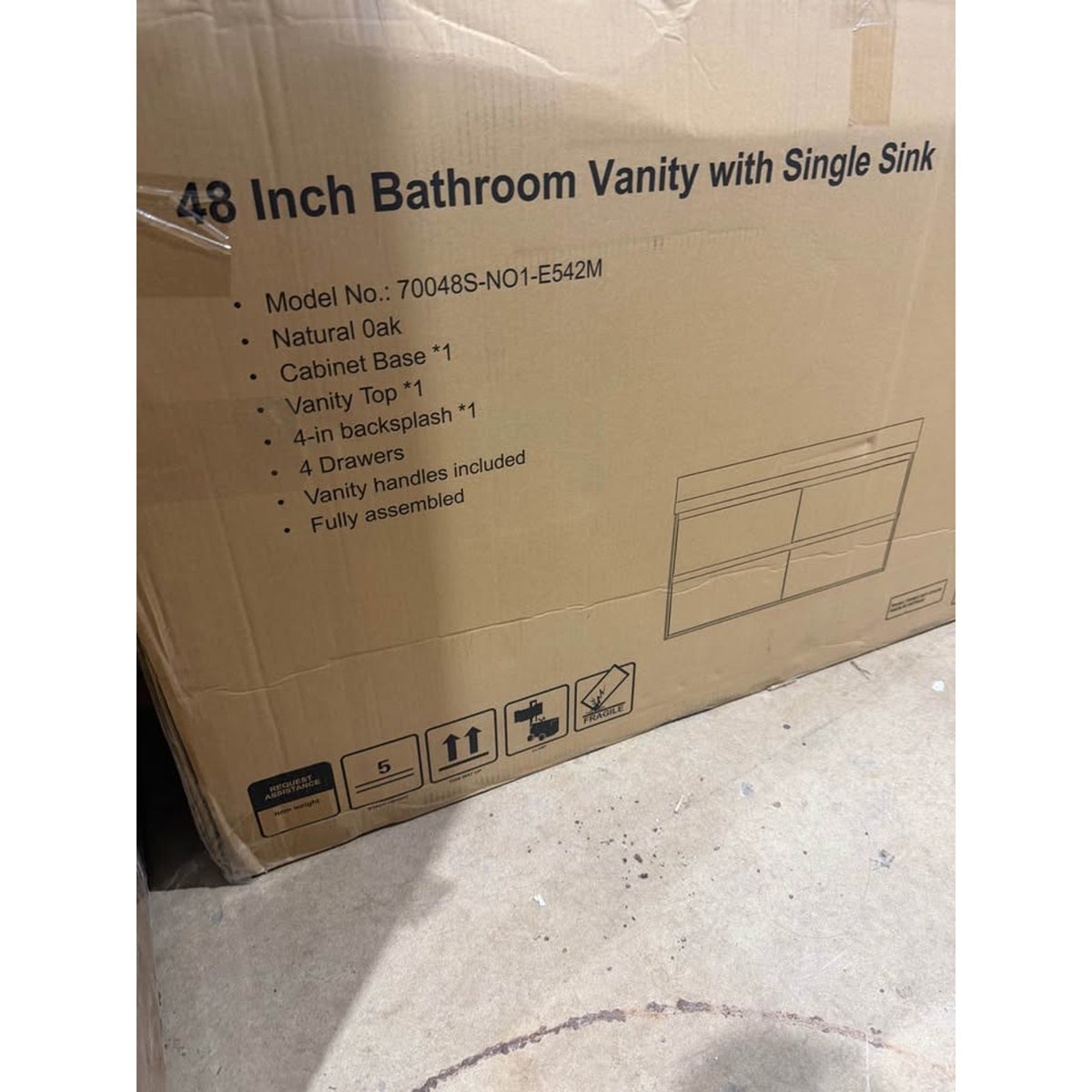 Brand New 48” Floating Vanity with Top & Sink - $1099 Retail - Oak & White - Delivery Available