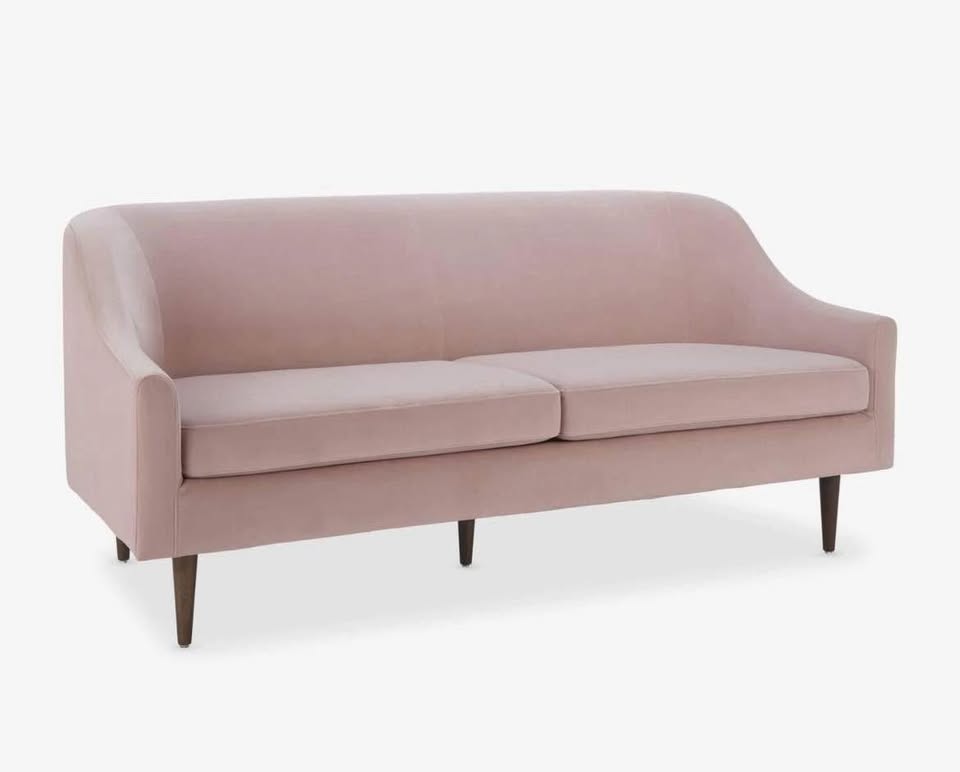 Brand New Pink Velvet Sofa Loveseat