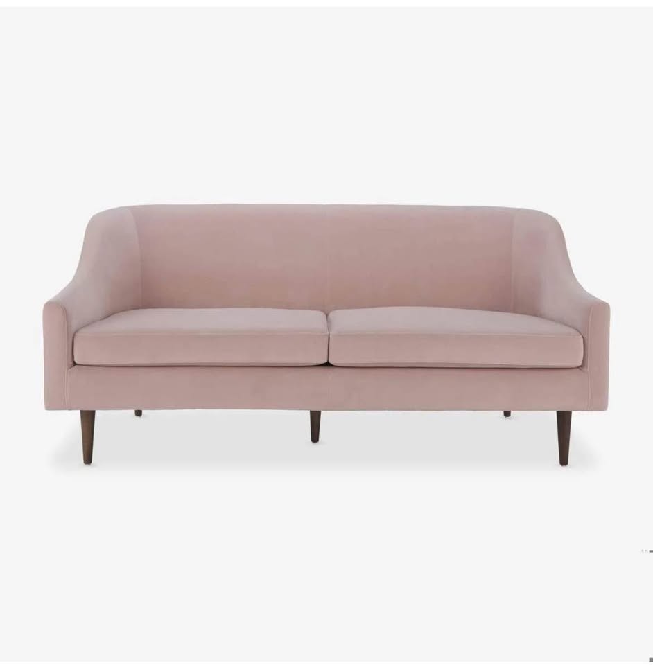 Brand New Pink Velvet Sofa Loveseat