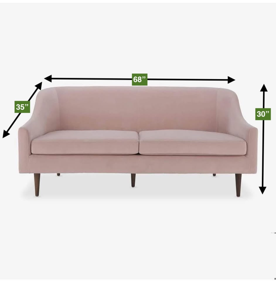 Brand New Pink Velvet Sofa Loveseat