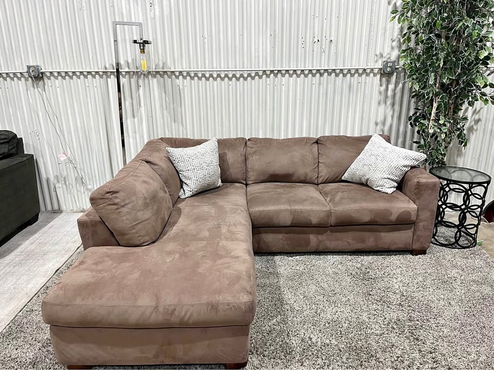 Brown Microfiber Sectional Sofa