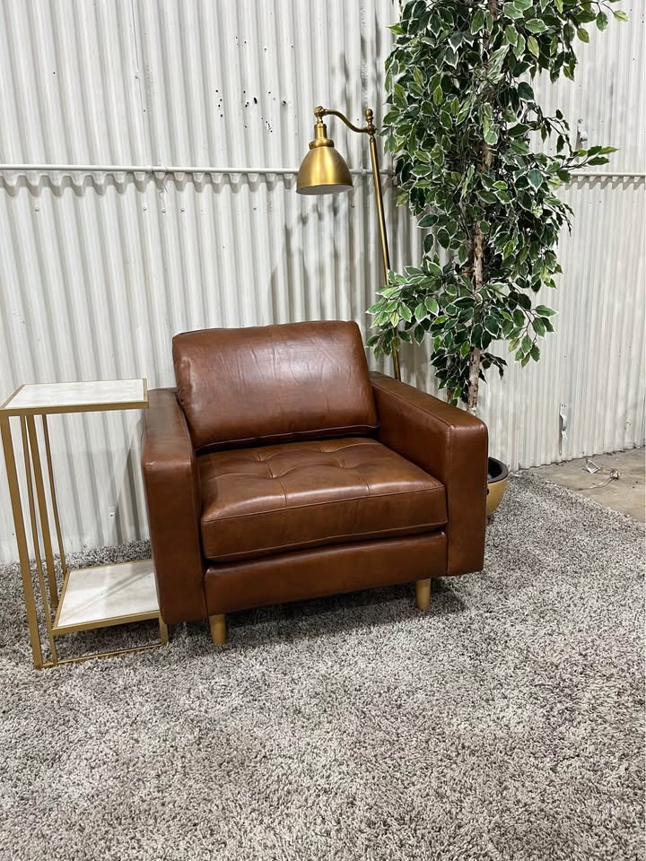 Brand New Cognac Hewitt Occasional Chair