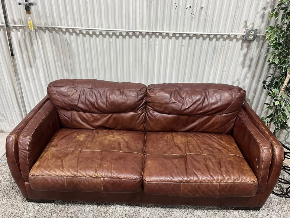 Ashley Furniture Genuine Leather Two Seat Sofa