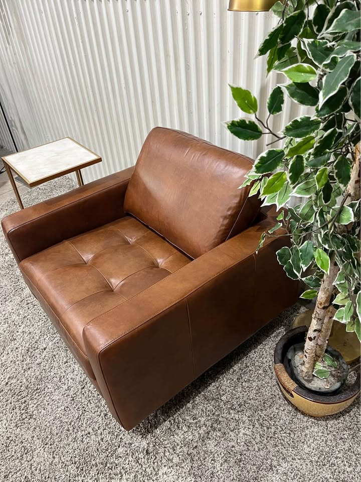 Brand New Cognac Hewitt Occasional Chair