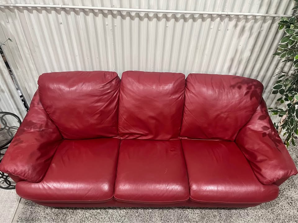 Red Leather Sofa