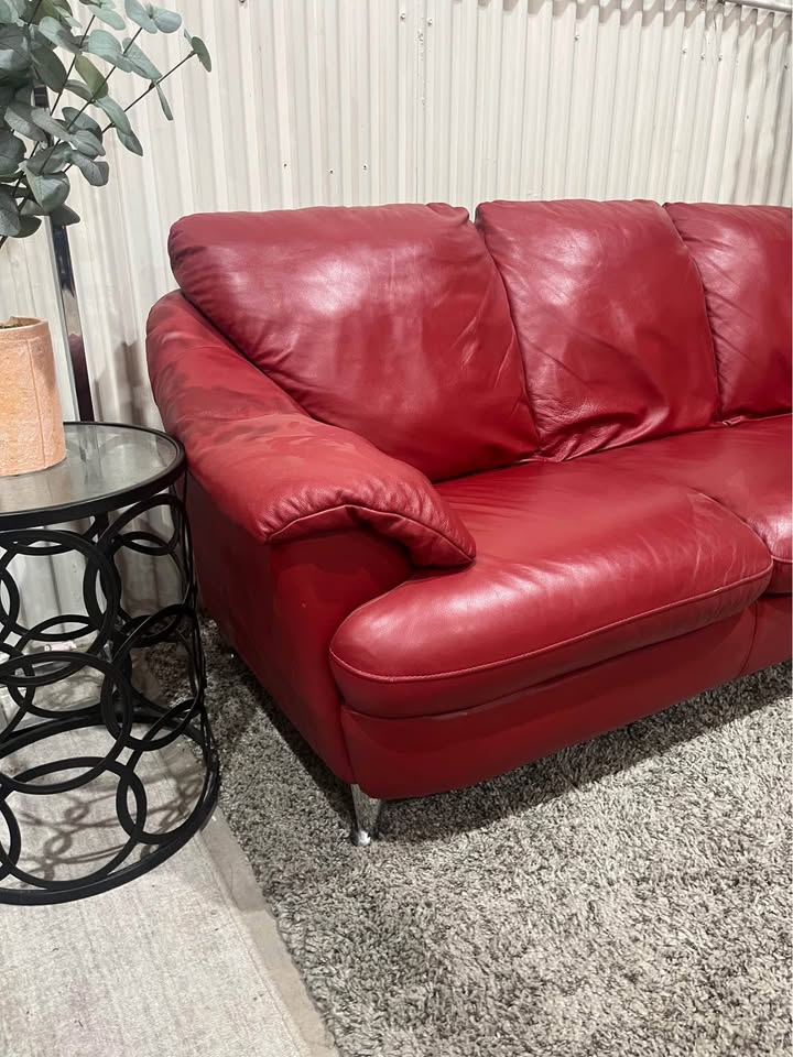 Red Leather Sofa