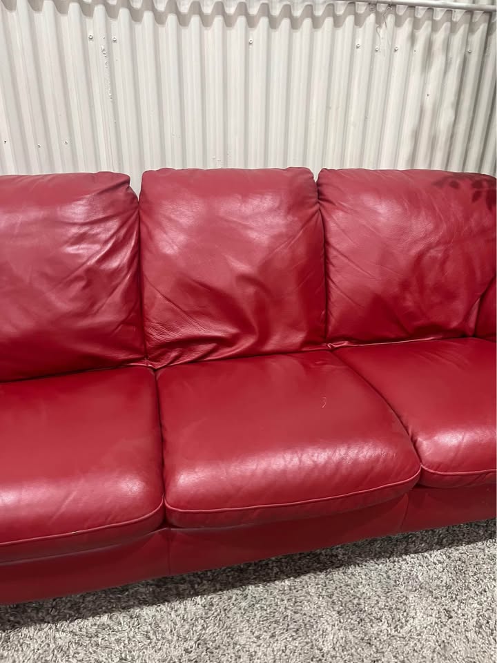 Red Leather Sofa