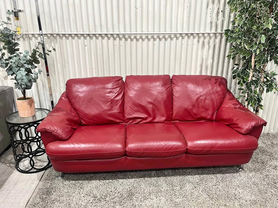 Red Leather Sofa
