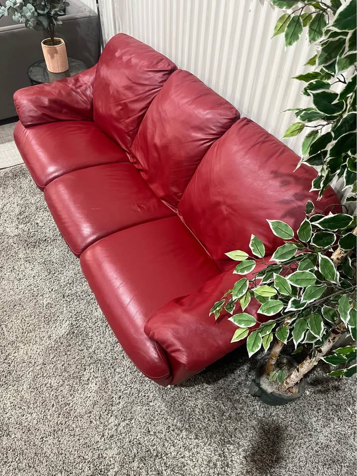 Red Leather Sofa