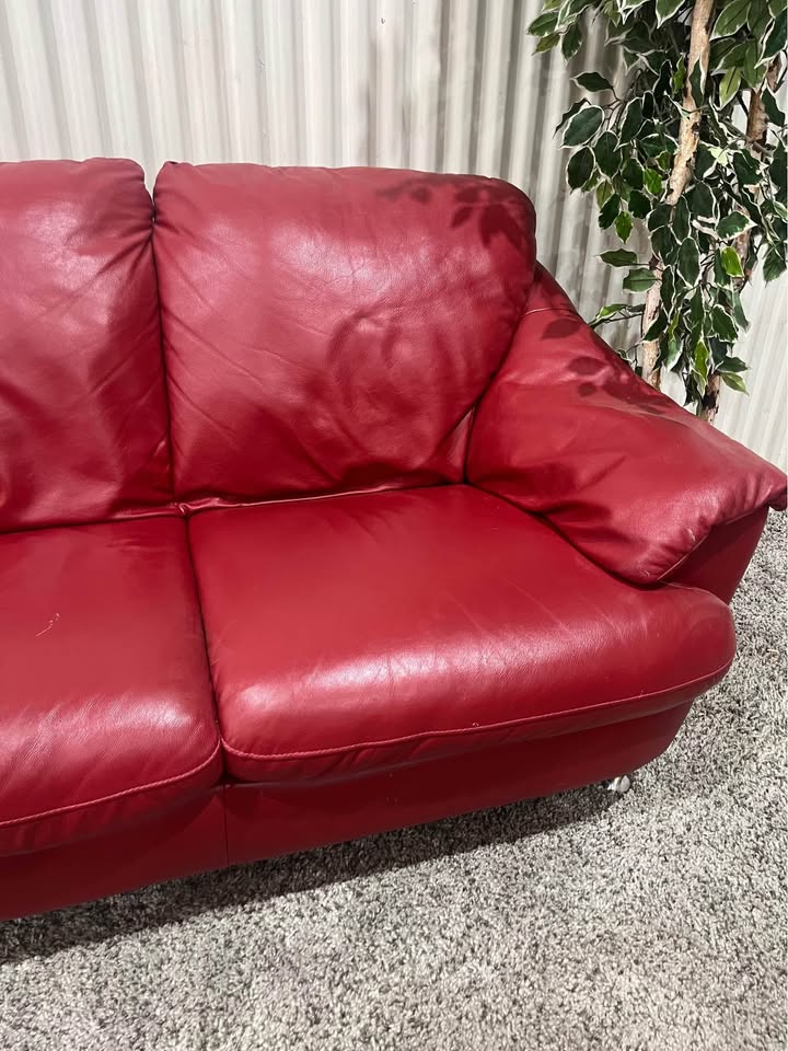 Red Leather Sofa
