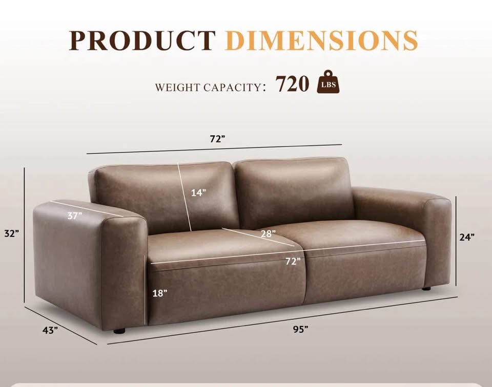 New Open Box Vegan Leather Sofa