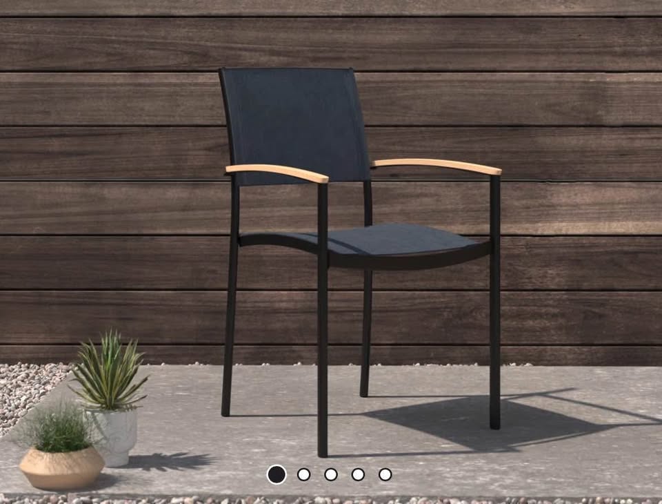New Open Box Rafael Aluminum Outdoor Dining Armchair - Set of 4