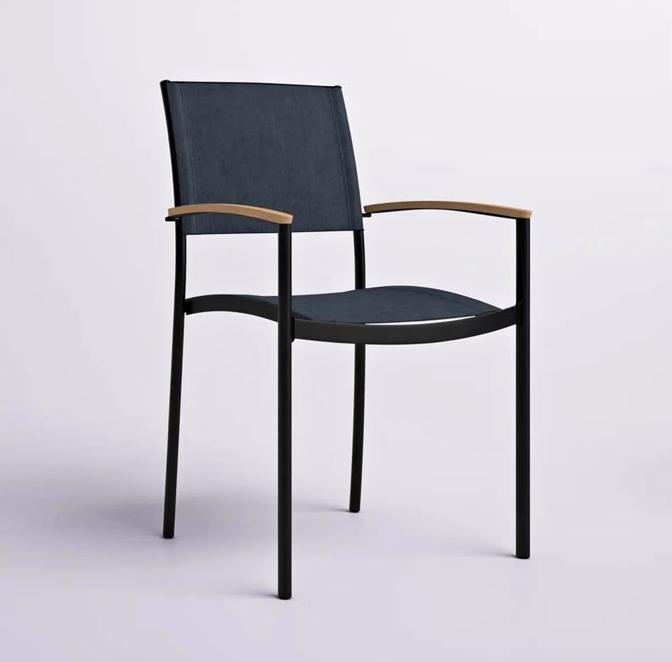 New Open Box Rafael Aluminum Outdoor Dining Armchair - Set of 4