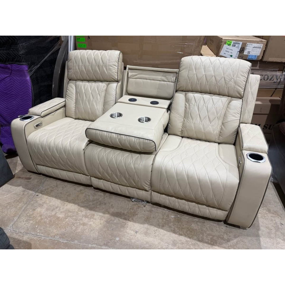 Latitude Run Kruze 82” Power Reclining Sofa | Faux Leather | New Open Box - Delivery Available