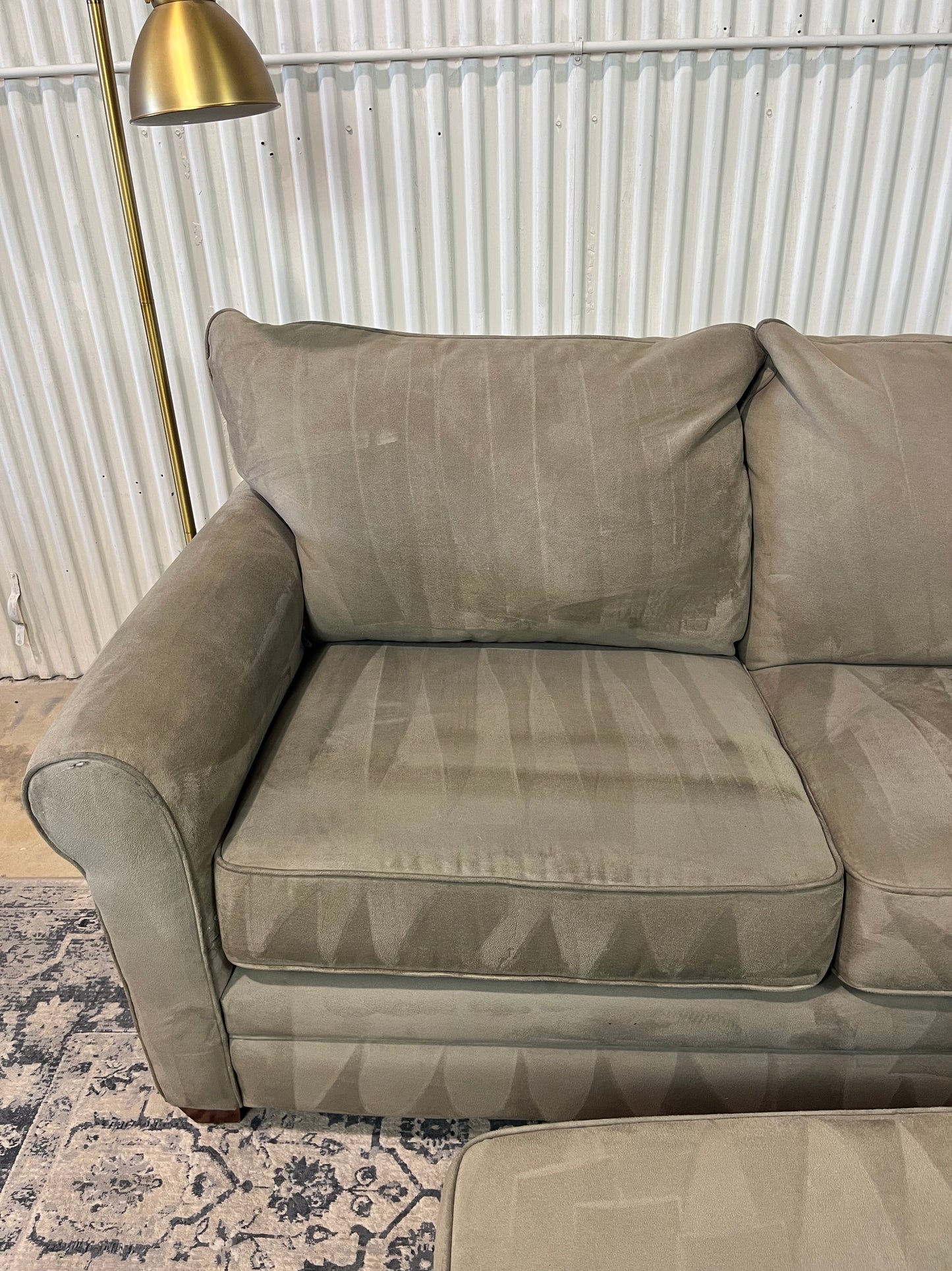 Sleeper Sofa Storage Ottoman Chaise - Pull Out Bed - Cleaned - Comfy - Microfiber Delivery Available