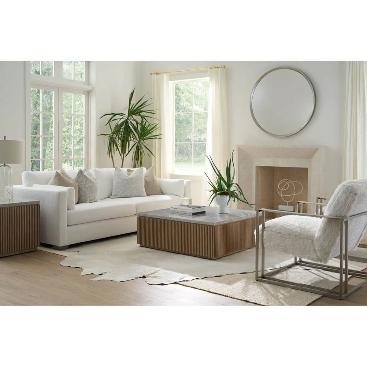 42” Square Stone Oak Coffee Table
