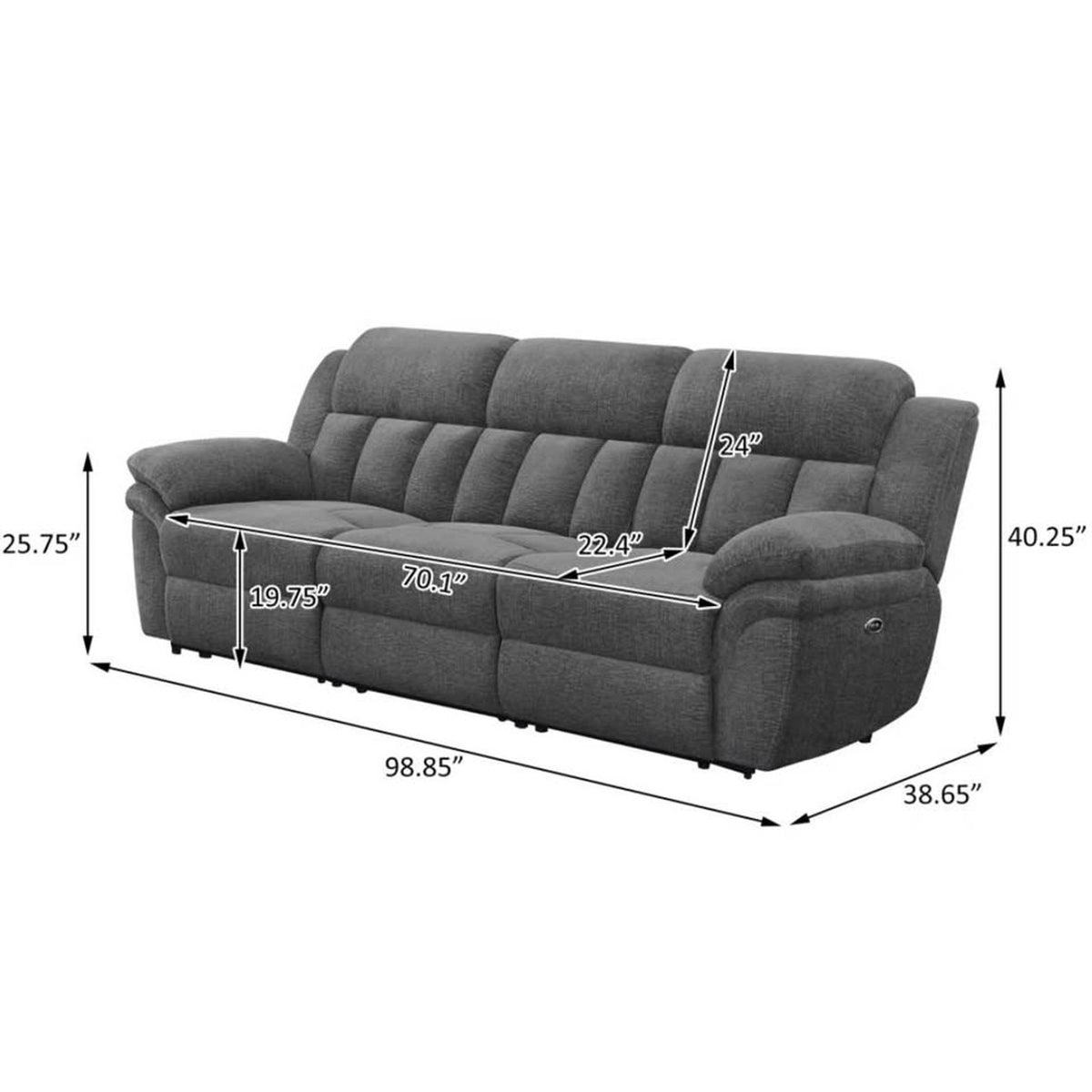 New 98” Electric Reclining Sofa – Light Gray – Retail $3,523 - Open Box - Delivery Available