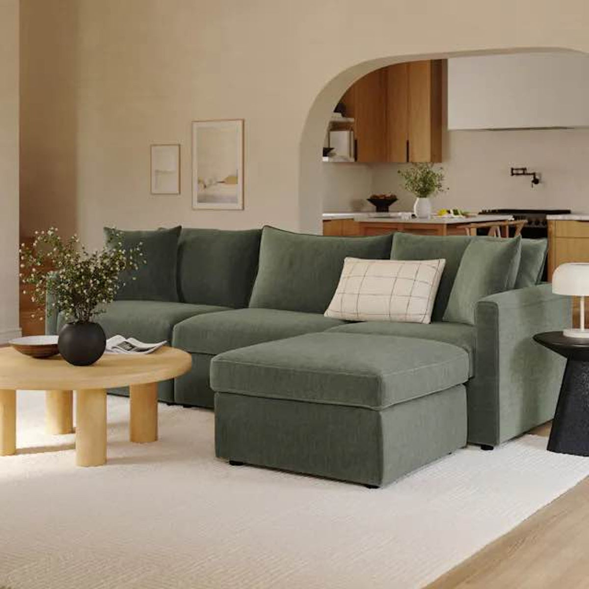 Article Lenae 104.5” Reversible Modular Sectional – Eleos Green | $1,949 Retail | Delivery Available