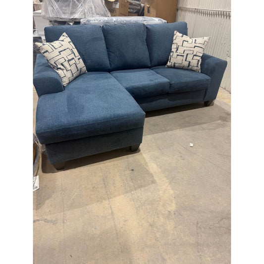 Blue Sectional Sofa Couch - Reversible Chaise - Cleaned - Comfy - Delivery Available