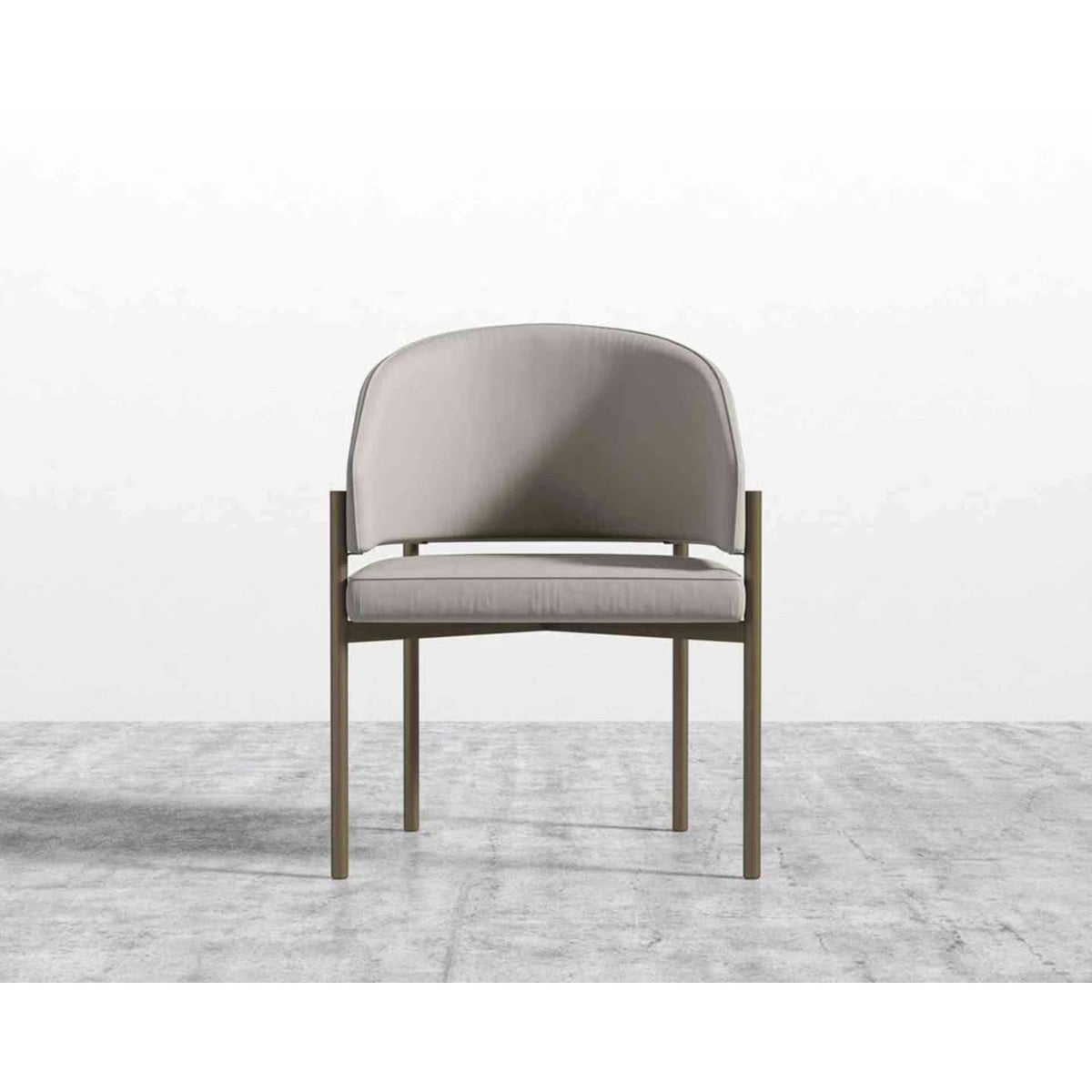 Rove Concepts Solana Dining Chairs – Set of 6 – Trento Taupe Microfiber Leather – Black Metal Base