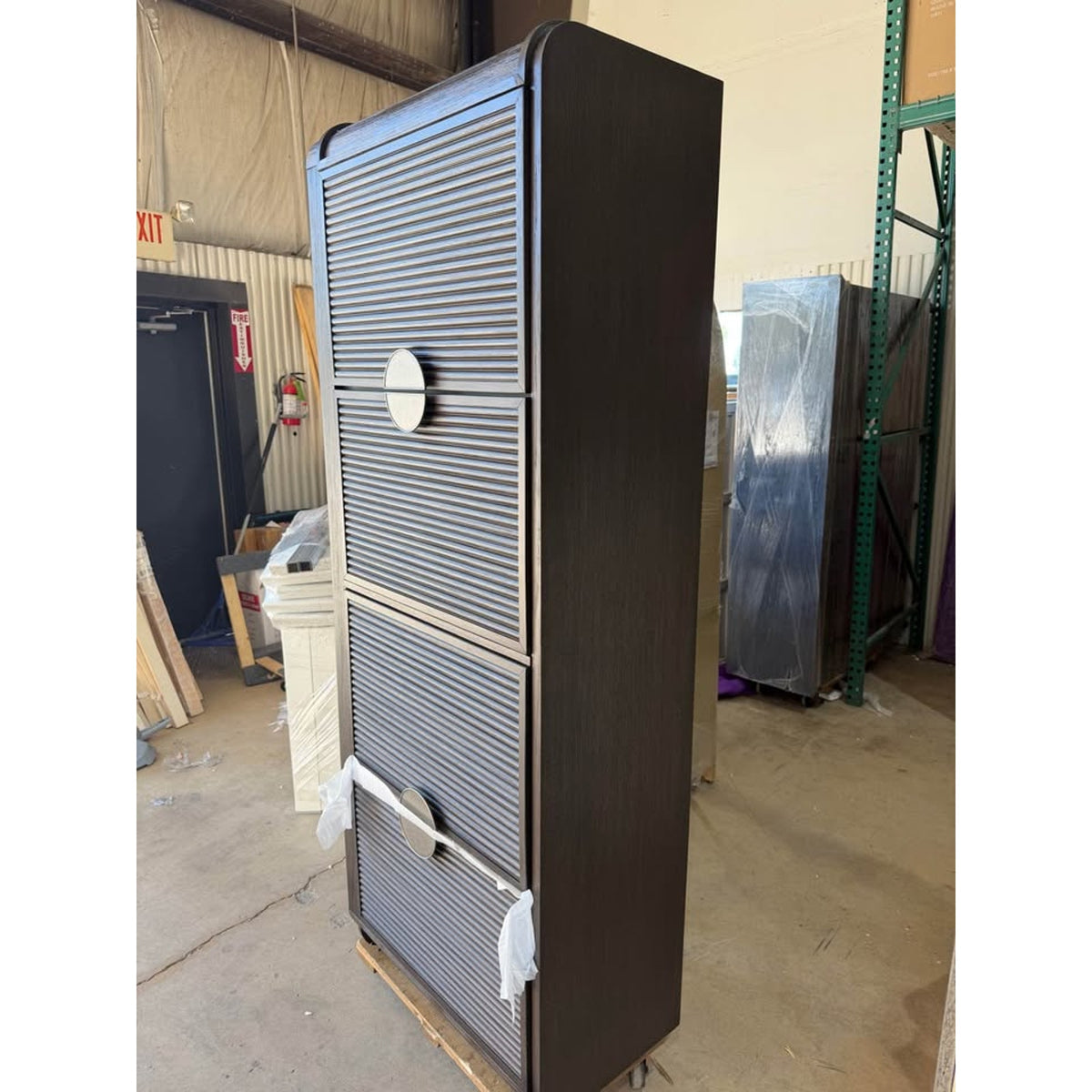 82” Ribbed Wood TV Console – $3,260 Retail Value – Delivery Available