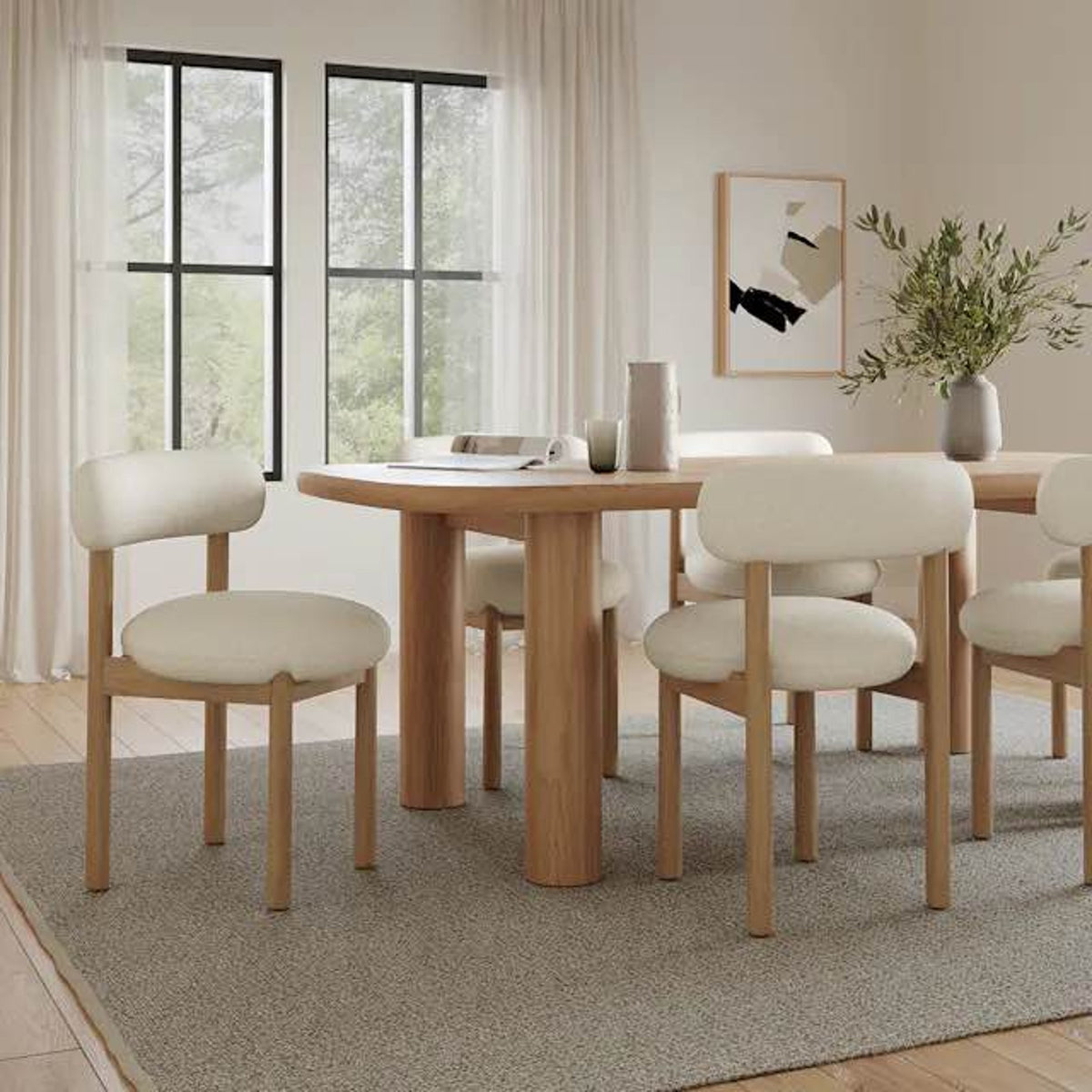 New Article Adel 82.5” Dining Table – White Oak – $1,299 Retail – Open Box - Delivery Available