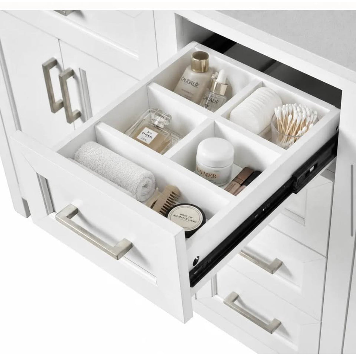 New 60” White Double Sink Bathroom Vanity with Quartz Top – New Open Box - Delivery Available