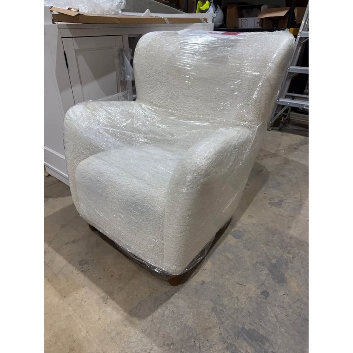 Article Archie Shearling Accent Lounge Chair – White Open Box $700 Retail Delivery Available