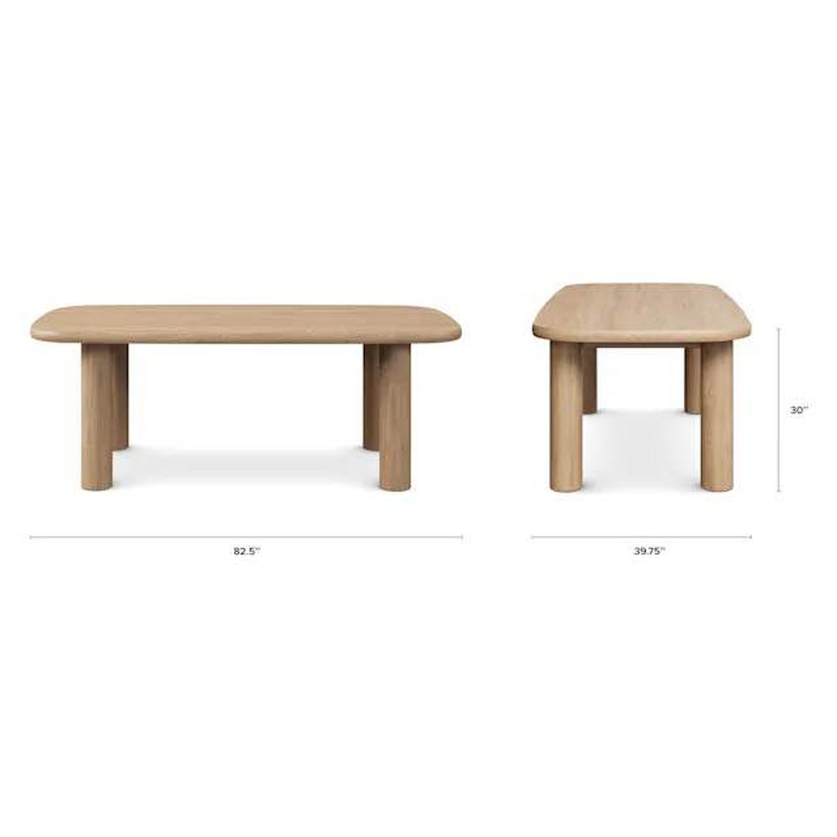 New Article Adel 82.5” Dining Table – White Oak – $1,299 Retail – Open Box - Delivery Available
