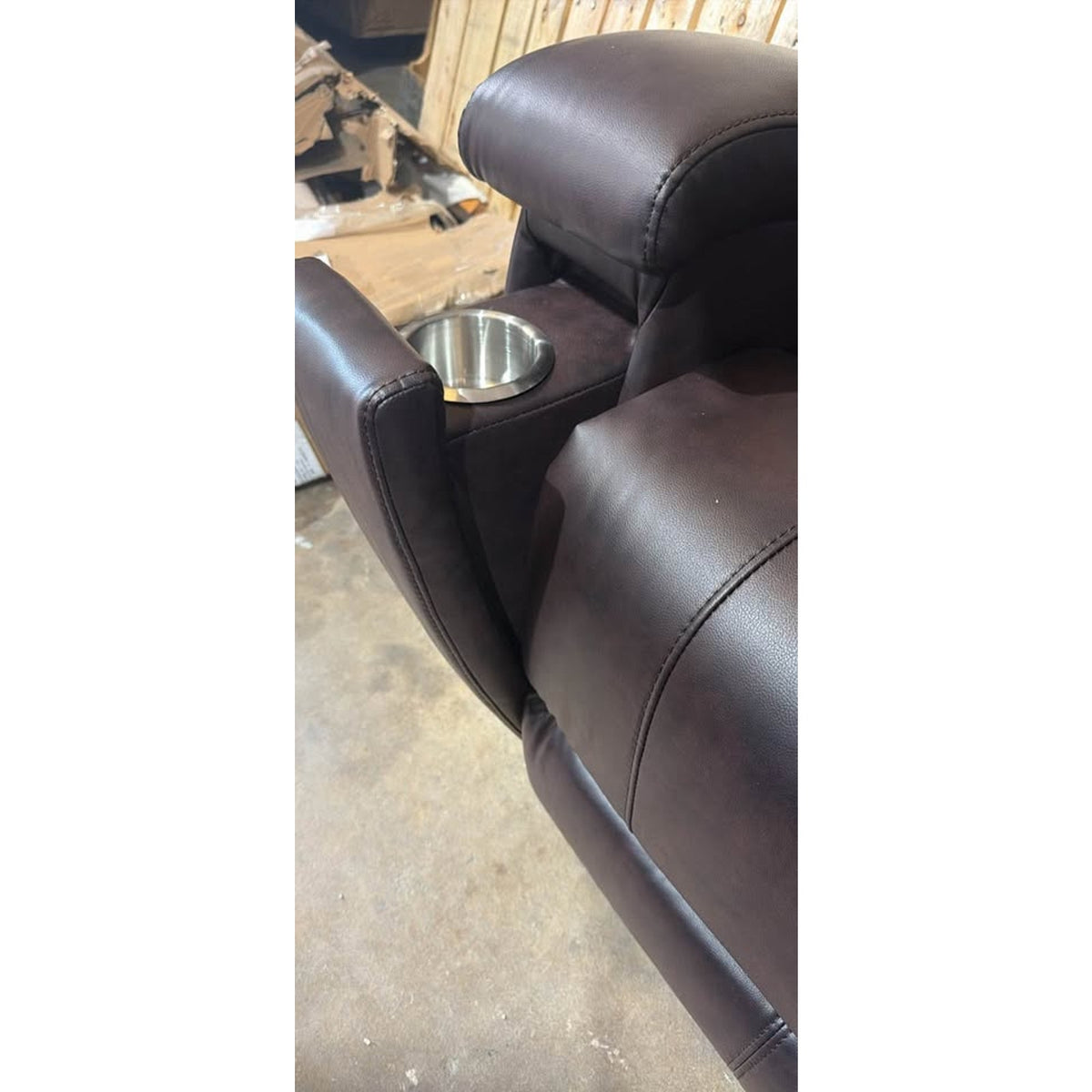 79” Manual Reclining Sofa Faux Leather Brown – $1,030 Retail – Open Box – Delivery Available