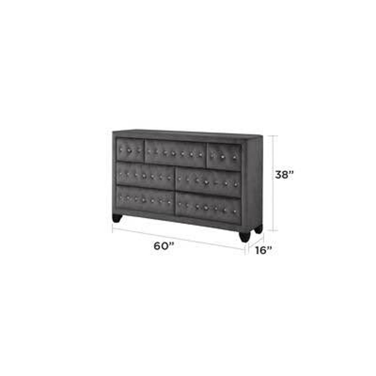 Matrix Furniture Group Sophia Gray Velvet 7-Drawer Dresser – $729 Retail open box - Delivery Avail
