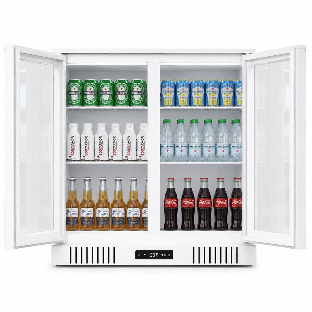36” White Dual Glass Door Beverage Refrigerator Beverage Center – New Open Box – Delivery Available