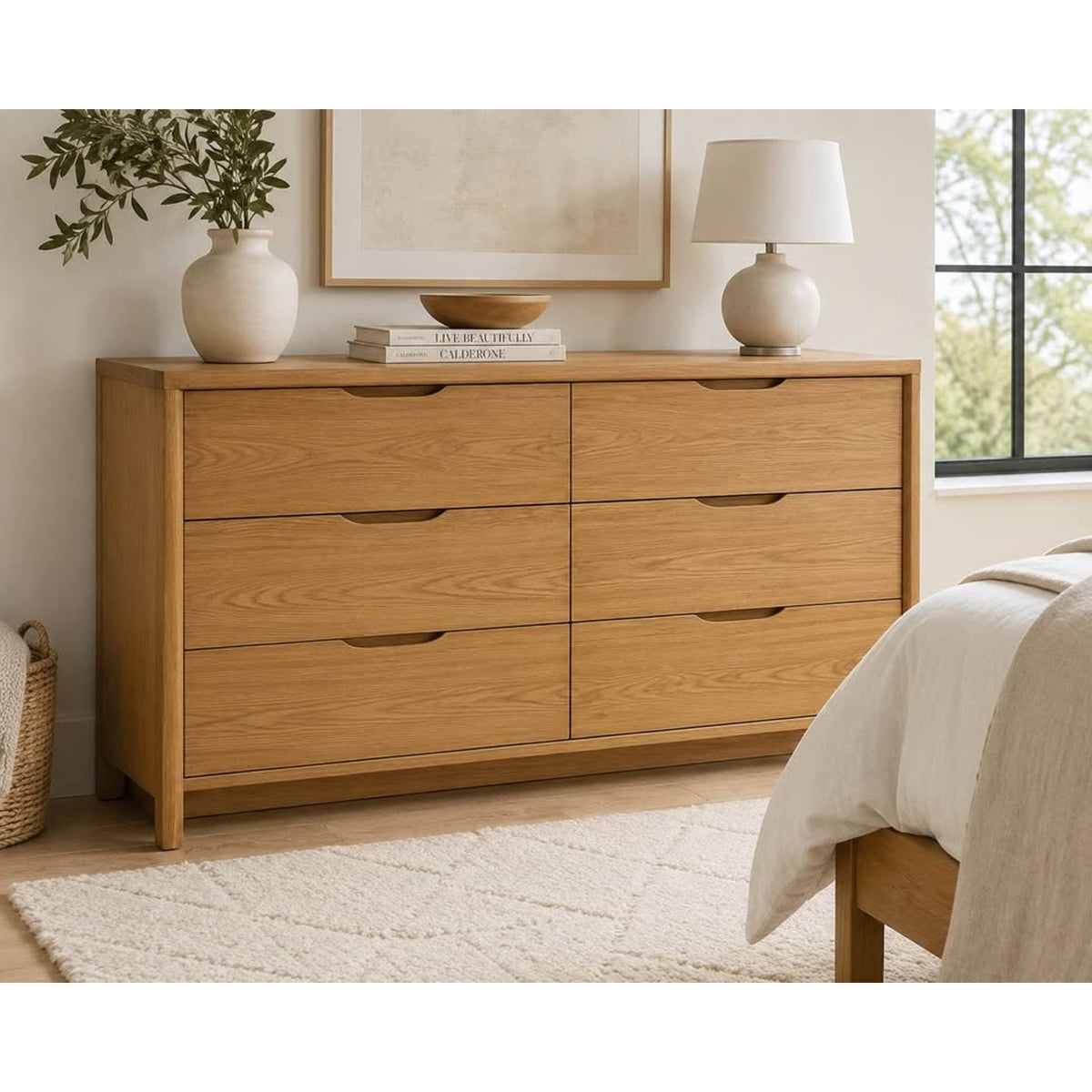 New 6 Drawer Solid Wood Dresser by AllModern – Natural Oak Finish - Delivery Available