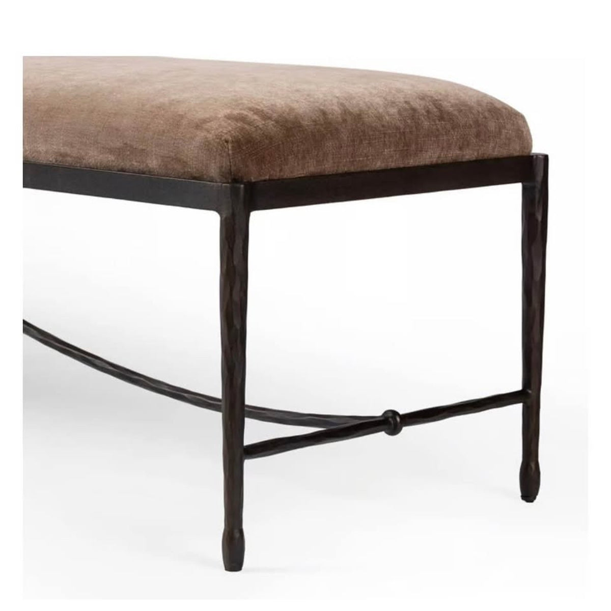 Four Hands Jade Upholstered Accent Bench – Altair Mushroom – New Open Box - Delivery Available