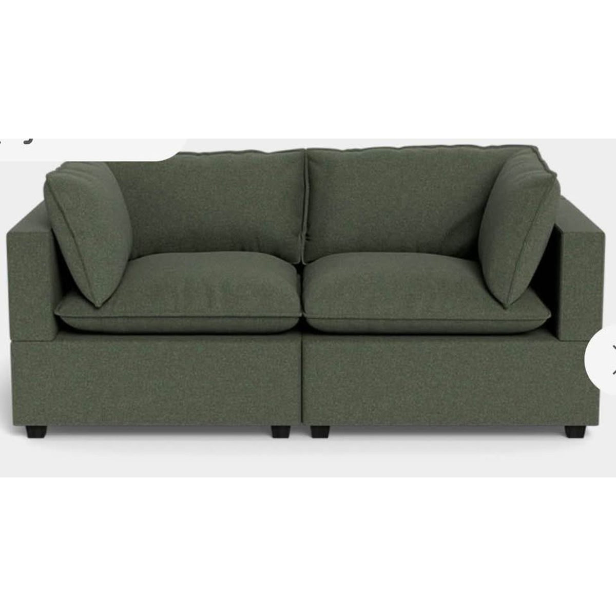 Albany Park Kova Pillow Cushion Sofa | Spruce Performance Chenille | 86” - Delivery Available