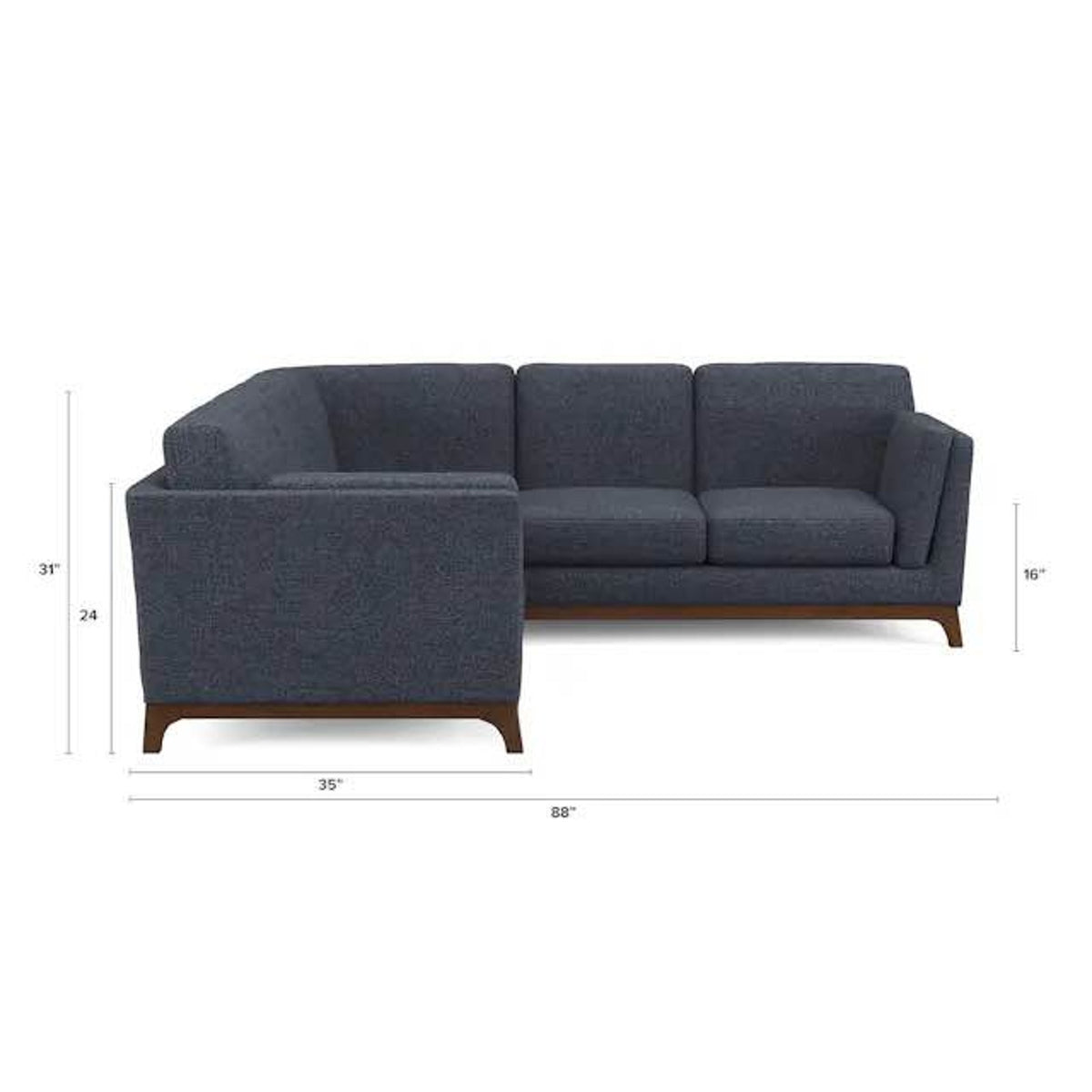 New Article Ceni 88” Corner Sectional – Denim Blue – $1,799 Retail – Open Box Delivery Available