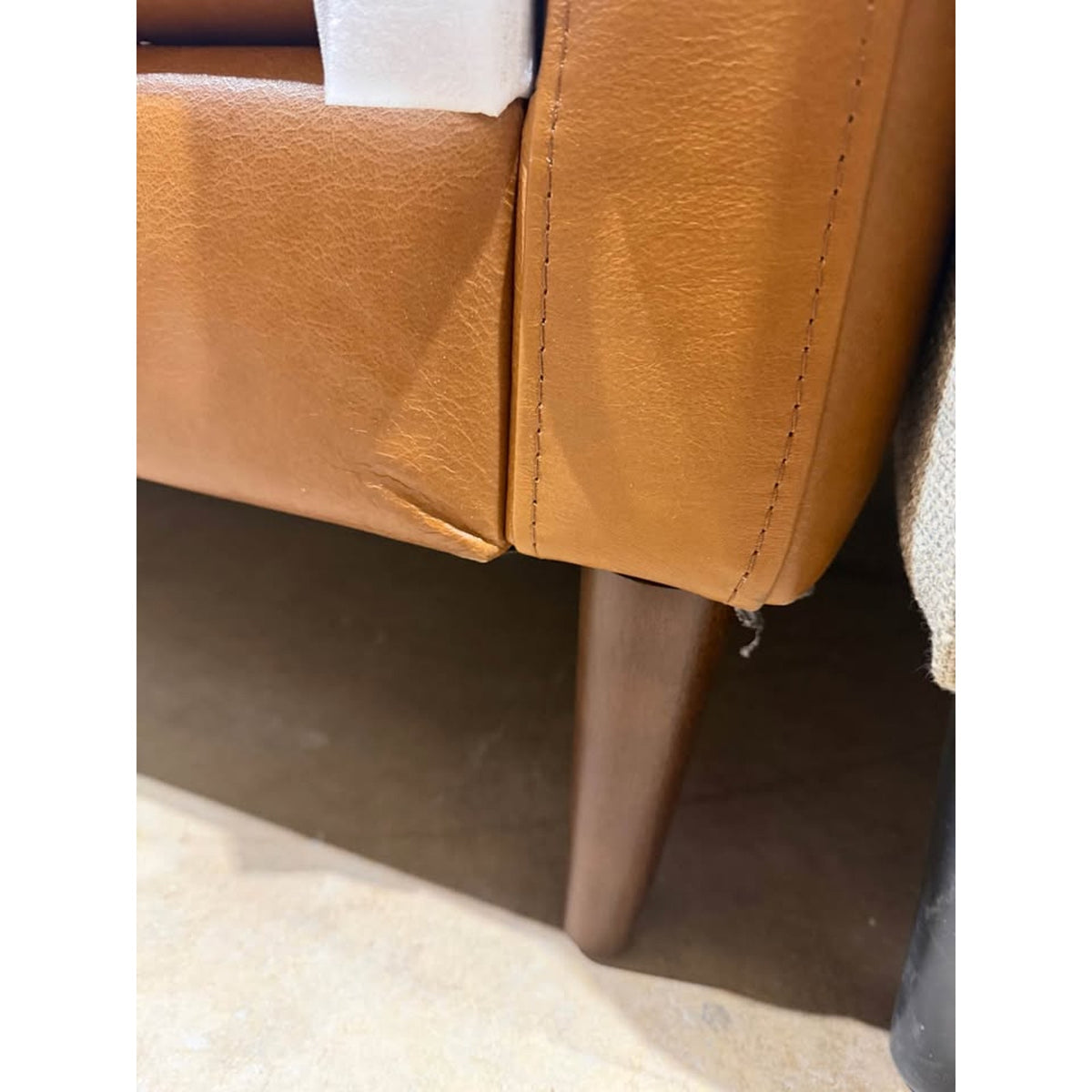 New Joss & Main Leather Arm Chair - Cognac Leather “open box” $900+ Retail - Delivery Available