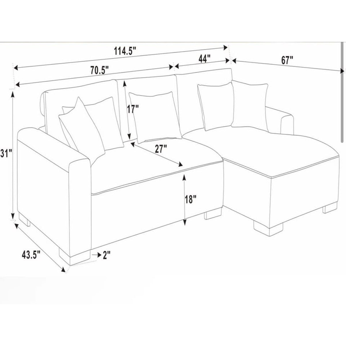 Brown Microfiber Sectional Sofa - Chaise Lounge 2pcs  $1,030 Retail – Open Box – Delivery Available